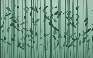 Emerald Mist Bamboo Forest IX — dark green bamboo forest background, variation IX