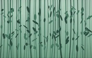 Emerald Mist Bamboo Forest V — dark green bamboo forest background, variation V