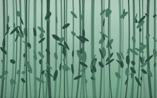 Emerald Mist Bamboo Forest VI — dark green bamboo forest background, variation VI