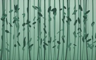Emerald Mist Bamboo Forest VII — dark green bamboo forest background, variation VII
