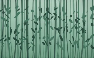 Emerald Mist Bamboo Forest VIII — dark green bamboo forest background, variation VIII