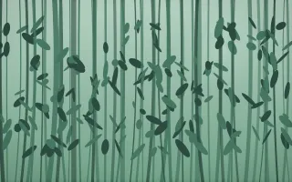 Emerald Mist Bamboo Forest XI — dark green bamboo forest background, variation XI