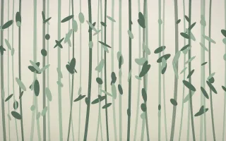 First Light Bamboo Forest III — light beige and green bamboo forest background, variation III