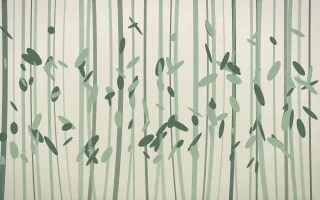First Light Bamboo Forest IV — light beige and green bamboo forest background, variation IV