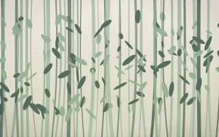 First Light Bamboo Forest VII — light beige and green bamboo forest background, variation VII