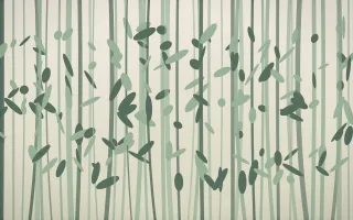 First Light Bamboo Forest VIII — light beige and green bamboo forest background, variation VIII