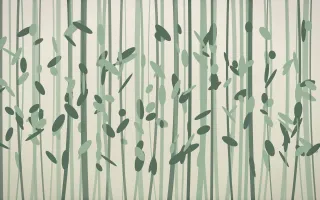 First Light Bamboo Forest X — light beige and green bamboo forest background, variation X