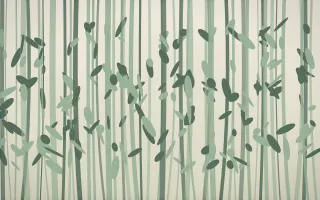 First Light Bamboo Forest XI — light beige and green bamboo forest background, variation XI