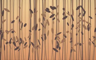 Golden Hour Bamboo Forest VIII — colourful orange and pink bamboo forest background, variation VIII