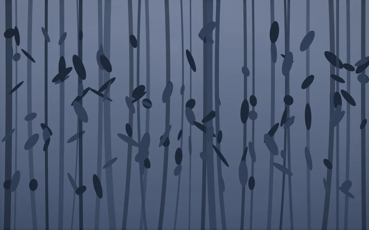 Moonlight Bamboo Forest — dark blue bamboo forest background