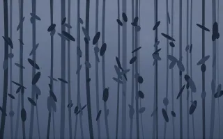 Moonlight Bamboo Forest II — dark blue bamboo forest background, variation II