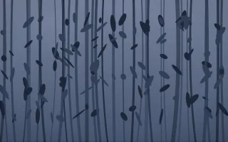 Moonlight Bamboo Forest III — dark blue bamboo forest background, variation III