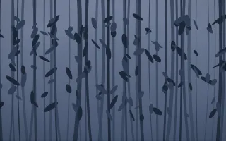 Moonlight Bamboo Forest VI — dark blue bamboo forest background, variation VI