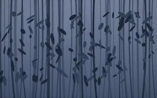 Moonlight Bamboo Forest VII — dark blue bamboo forest background, variation VII
