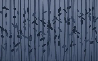 Moonlight Bamboo Forest VIII — dark blue bamboo forest background, variation VIII