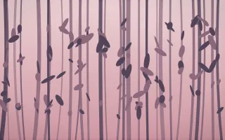 Rose Dusk Bamboo Forest — colourful red, pink and purple bamboo forest background