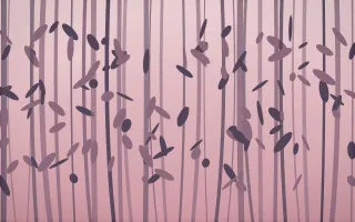 Rose Dusk Bamboo Forest II — colourful red, pink and purple bamboo forest background, variation II