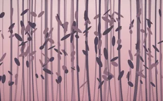 Rose Dusk Bamboo Forest IX — colourful red, pink and purple bamboo forest background, variation IX