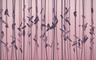 Rose Dusk Bamboo Forest VI — colourful red, pink and purple bamboo forest background, variation VI