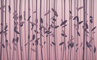 Rose Dusk Bamboo Forest VIII — colourful red, pink and purple bamboo forest background, variation VIII