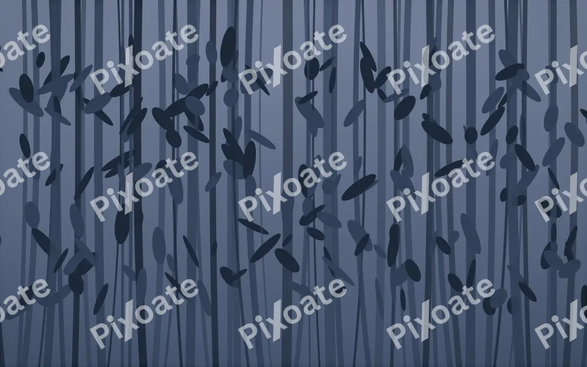 Bamboo Forest Signature — dark blue bamboo forest background