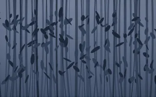 Bamboo Forest Signature — dark blue bamboo forest background