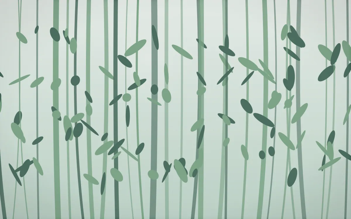 Spring Rain Bamboo Forest — light white and green bamboo forest background