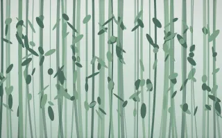 Spring Rain Bamboo Forest IX — light white and green bamboo forest background, variation IX