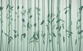 Spring Rain Bamboo Forest VI — light white and green bamboo forest background, variation VI