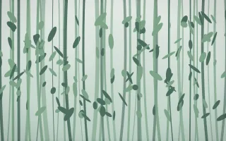 Spring Rain Bamboo Forest VII — light white and green bamboo forest background, variation VII