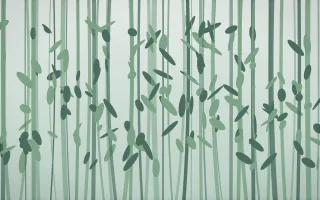 Spring Rain Bamboo Forest VIII — light white and green bamboo forest background, variation VIII