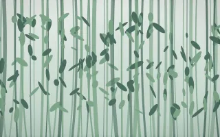 Spring Rain Bamboo Forest X — light white and green bamboo forest background, variation X