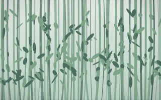 Spring Rain Bamboo Forest XI — light white and green bamboo forest background, variation XI