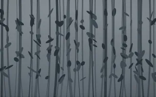 Storm Light Bamboo Forest V — dark grey and blue bamboo forest background, variation V