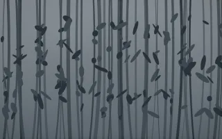 Storm Light Bamboo Forest VI — dark grey and blue bamboo forest background, variation VI