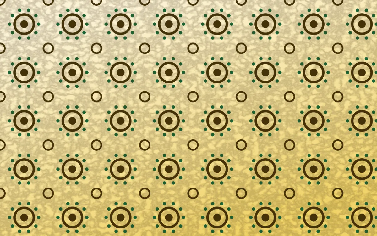 Accra Gold Batik Blooms — colourful brown, green and beige batik background