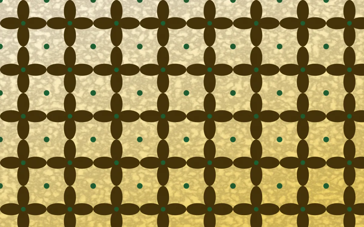 Accra Gold Batik Kawung — colourful brown, green and beige batik background
