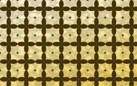 Accra Gold Batik Kawung — colourful brown, green and beige batik background