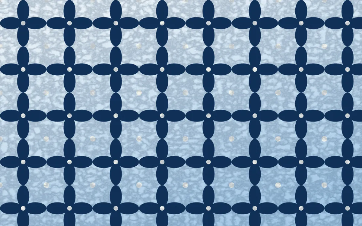 Aegean Noon Batik Kawung — light blue and white batik background