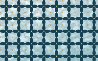 Algarve Sea Batik Kawung — light blue, orange and white batik background