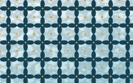 Algarve Sea Batik Kawung — light blue, orange and white batik background
