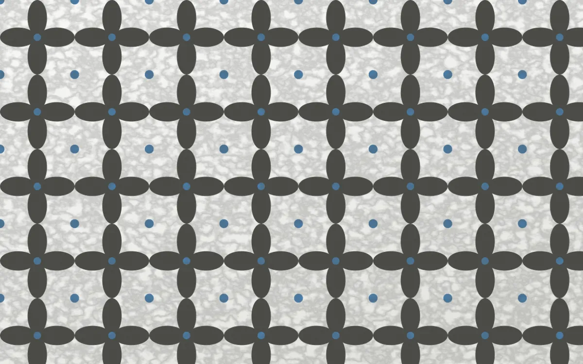 Alpine Chalk Batik Kawung — light grey, blue and white batik background