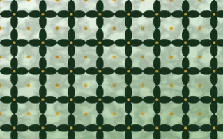 Amazônia Batik Kawung — light green, gold and white batik background