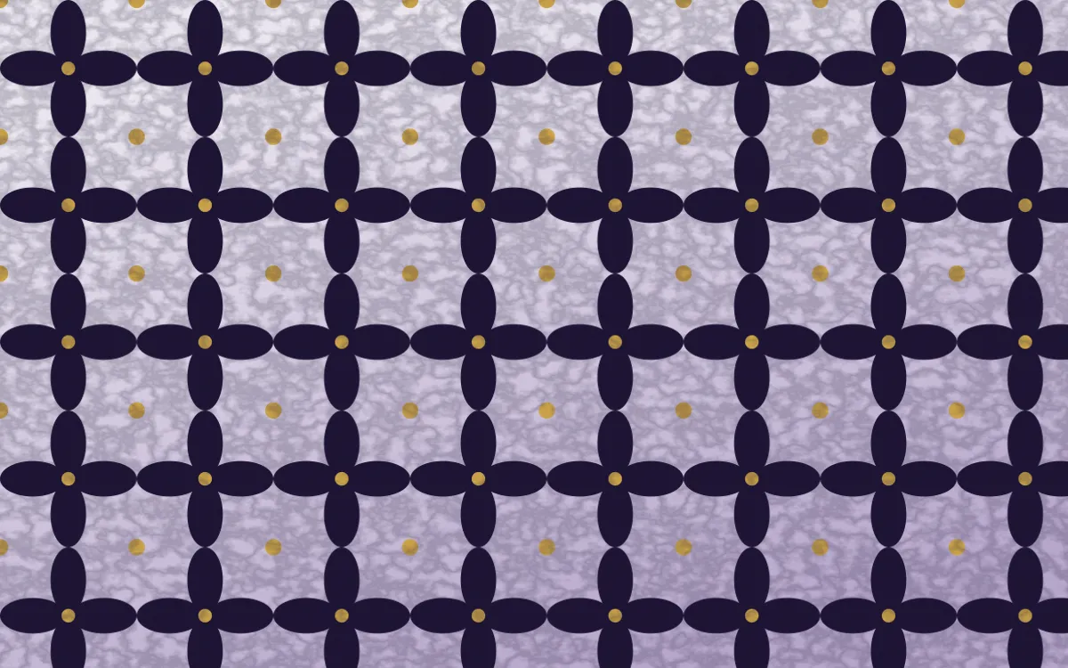 Arabian Night Batik Kawung — light purple, gold and white batik background