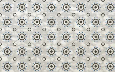 Athens Marble Batik Blooms — light brown, blue and white batik background