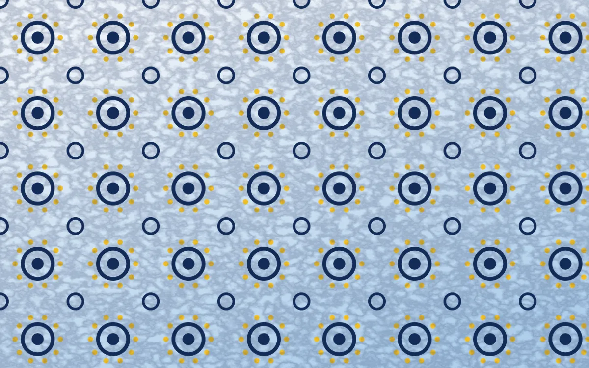 Bahia Blue Batik Blooms — light blue, gold and white batik background