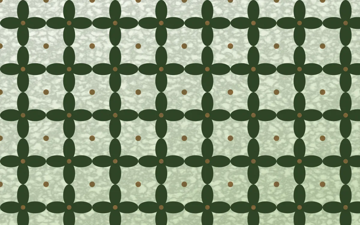Bamboo Mist Batik Kawung — light green, brown and white batik background