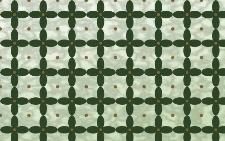 Bamboo Mist Batik Kawung — light green, brown and white batik background
