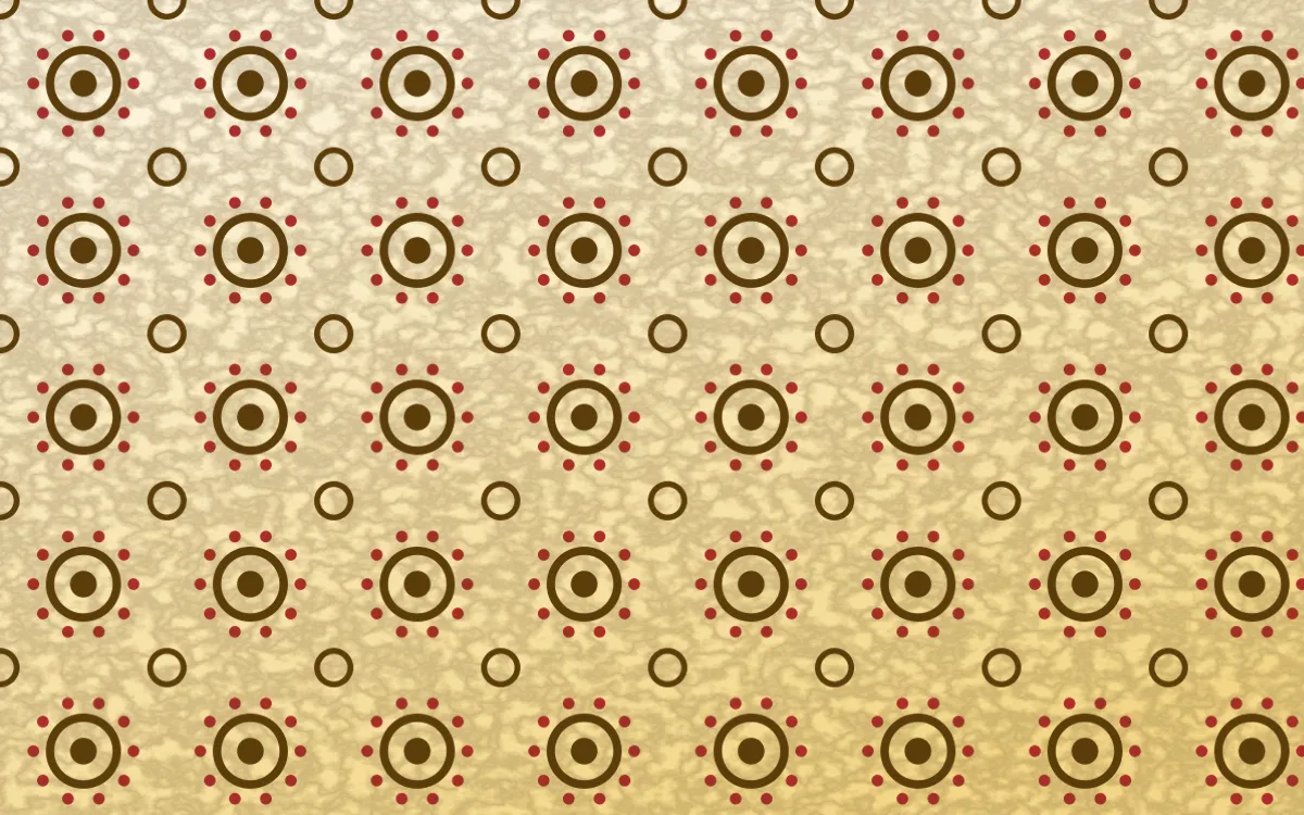 Bangkok Gold Batik Blooms — light brown, red and beige batik background