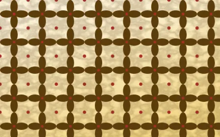 Bangkok Gold Batik Kawung — light brown, red and beige batik background